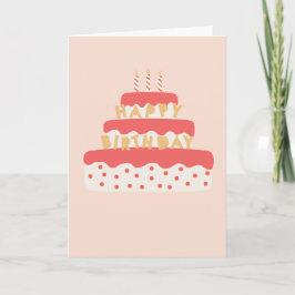 Girly Birthday Cake with Candles Sprinkles roze Kaart