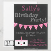 Girly Birthday-kaart Kaart (Voorkant / Achterkant)