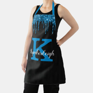 Girly Black Blauwgroen Blue Glitter Drift Monogram Schort