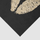 Girly Black Blush Pink Chic Glitter Lips Tissuepapier (Detail)