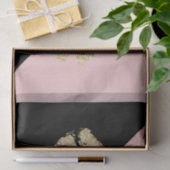 Girly Black Blush Pink Chic Glitter Lips Tissuepapier (Geschenk)