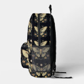 Girly Black Boho Floral Luna Moth Floral Bedrukte Rugzak (Rechts)