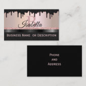 Girly Black Crystals, Roos Gold Glitter Sparkle en Visitekaartje (Voorkant / Achterkant)