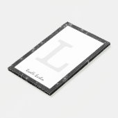 Girly Black Diamond Glitter Glam Monogram Naam Post-it® Notes (Schuin)