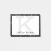 Girly Black Diamond Glitter Glam Monogram Naam Post-it® Notes (Voorkant)