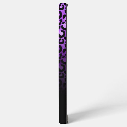 Girly Black en Violet Leopard Ombre Monogram Samsung Galaxy Hoesje (Linkerkant)