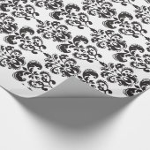 Girly Black en White  Damask Pattern 2 Cadeaupapier (Hoek)