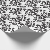 Girly Black en White  Damask Pattern 2 Cadeaupapier (Hoek)