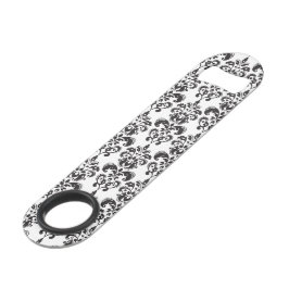 Girly Black en White  Damask Pattern 2 Speed Flessenopener