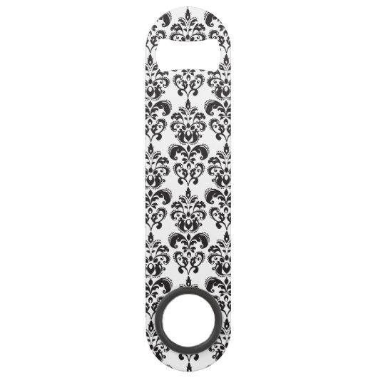 Girly Black en White Damask Pattern 2 Speed Flessenopener (Achterkant)