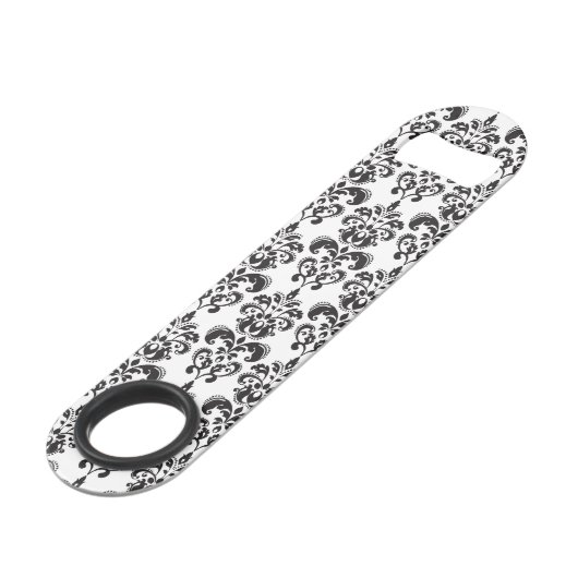 Girly Black en White Damask Pattern 2 Speed Flessenopener (Achterkant Gekanteld)