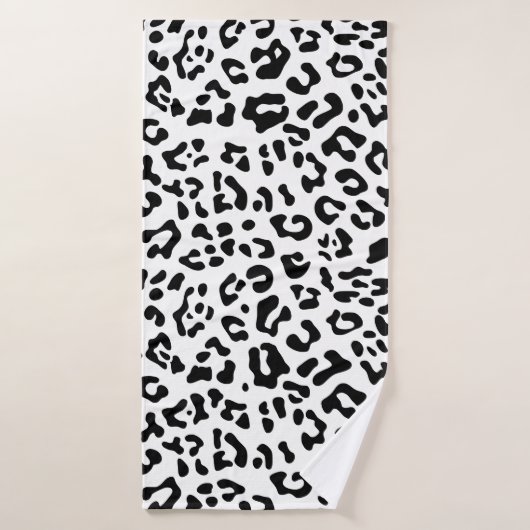 Girly Black en White Leopard Spot Badhanddoek (Badhanddoek)