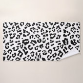 Girly Black en White Leopard Spot Badhanddoek (Badhanddoek)