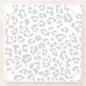 Girly Black en White Leopard Spot Glazen Onderzetter (Achterkant)
