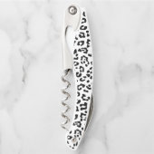 Girly Black en White Leopard Spot Kurkentrekker (Voorkant)