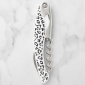 Girly Black en White Leopard Spot Kurkentrekker (Achterkant)