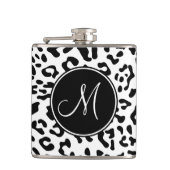 Girly Black en White Leopard Spot Monogram Heupfles (Voorkant)