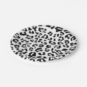 Girly Black en White Leopard Spot Papieren Bordje (Gekanteld)