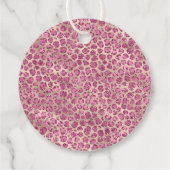 Girly Black Eyelashes Gold Pink Leopard Print Bedankjes Labels (Achterkant)