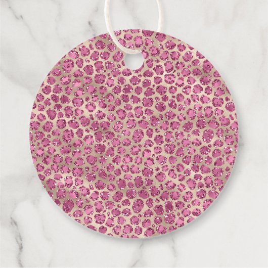 Girly Black Eyelashes Gold Pink Leopard Print Bedankjes Labels (Achterkant)