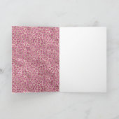 Girly Black Eyelashes Gold Pink Leopard Print Kaart (Binnen)