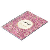 Girly Black Eyelashes Gold Pink Leopard Print Notitieboek (Linkerzijde)