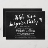 Girly Black | glinsteren | Verrassingsfeest Verjaa Kaart (Voorkant / Achterkant)