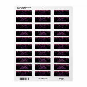 Girly Black Glitter New Home Return Label (Full Sheet)