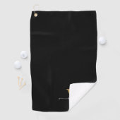 Girly Black Gold Elegant Monogram Name Script Golf Golfhanddoek (Insitu)