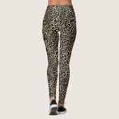 Girly Black Gold Glam Leopard Print Leggings (Achterkant)