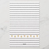 Girly Black Gold Heart Feminine Script Briefpapier (Achterkant)