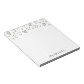 Girly Black Gold Heart Feminine Script-laptop Notitieblok (Schuin)