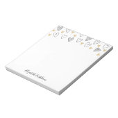 Girly Black Gold Heart Feminine Script-laptop Notitieblok (Linkerzijde)