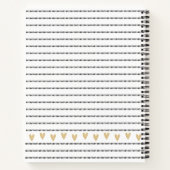Girly Black Gold Heart Feminine Script Notitieboek (Achterkant)