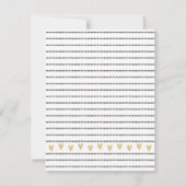 Girly Black Gold Heart Feminine Script Notitiekaartje (Achterkant)