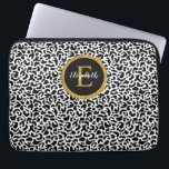 Girly Black Gold Leopard Monogram Laptop Sleeve<br><div class="desc">Een zwart-wit luipaardpatroon met een gouden en zwarte elegante monogram versiert deze laptophoes. Pas het aan voor jezelf of voor een geschenk! Ontworpen voor jou door Blackberry Boulevard.</div>
