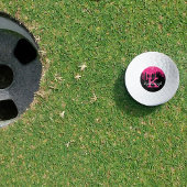 Girly Black Hot Pink Glitter Drift Monogram Naam Golfballen