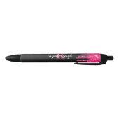 Girly Black Hot Pink Glitter Drift Monogram Naam Zwarte Inkt Pen (Bodem)