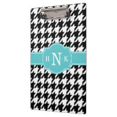 Girly Black Houndstooth Blue Monogram Klembord (Links)