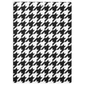 Girly Black Houndstooth Blue Monogram Klembord (Achterkant)