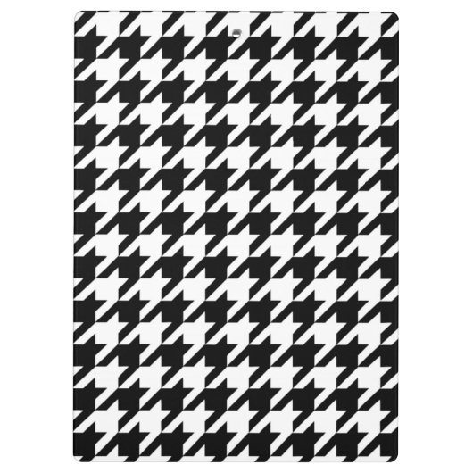 Girly Black Houndstooth Blue Monogram Klembord (Achterkant)