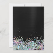 Girly Black Ombre Holo Glitter 21st Birthday Kaart (Achterkant)
