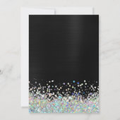 Girly Black Ombre Holo Glitter 30th Birthday Kaart (Achterkant)