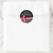 Girly Black Polka Dots & Neon Pink Bow Gift Label (Tas)