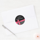 Girly Black Polka Dots & Neon Pink Bow Gift Label (Envelop)
