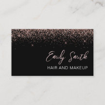 Girly Black Roos Gold Blush Pink Glitter