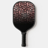 Girly Black Roos Gold Leopard Ombre Monogram Pickleball Paddle (Achterkant)