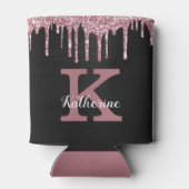 Girly Black Roos Gold Pink Drives Monogram naam Blikjeskoeler (Achterkant)