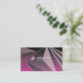 Girly Black roze QR-codecgradiënt Moderne Chic 3D Visitekaartje (Staand voorkant)