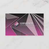 Girly Black roze QR-codecgradiënt Moderne Chic 3D Visitekaartje (Voorkant)